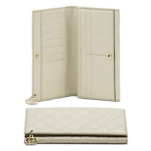 Blanc Gucci Continental Porte-Monnaie Avec Verrouillage Charme